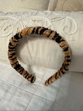 Faux Fur Tiger Stripe Headband - Brown & Black
